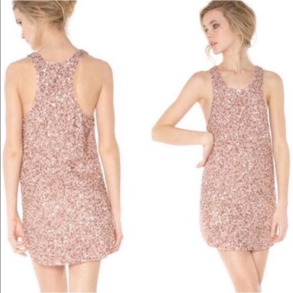 ALICE + OLIVIA Kendra Sequined & Beaded Racerback Dress